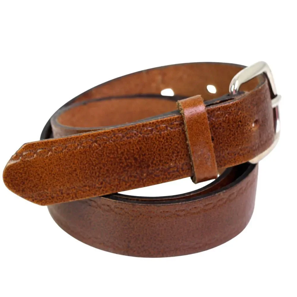 Yves FRANCE TOOLED BROWN GENUINE LEATHER 1 1/8